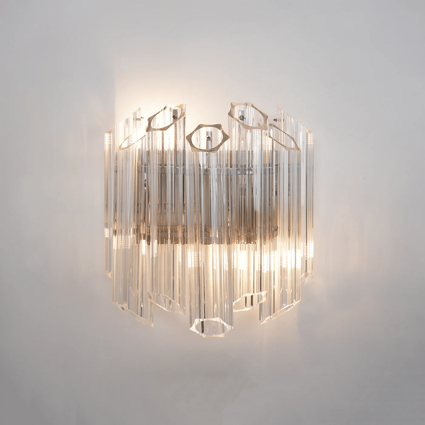 Aurora Wall Lamp Clear Murano Glass Tube Cascade - Neutralighting