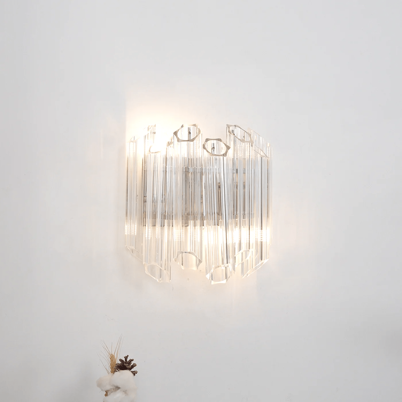 Aurora Wall Lamp Clear Murano Glass Tube Cascade - Neutralighting