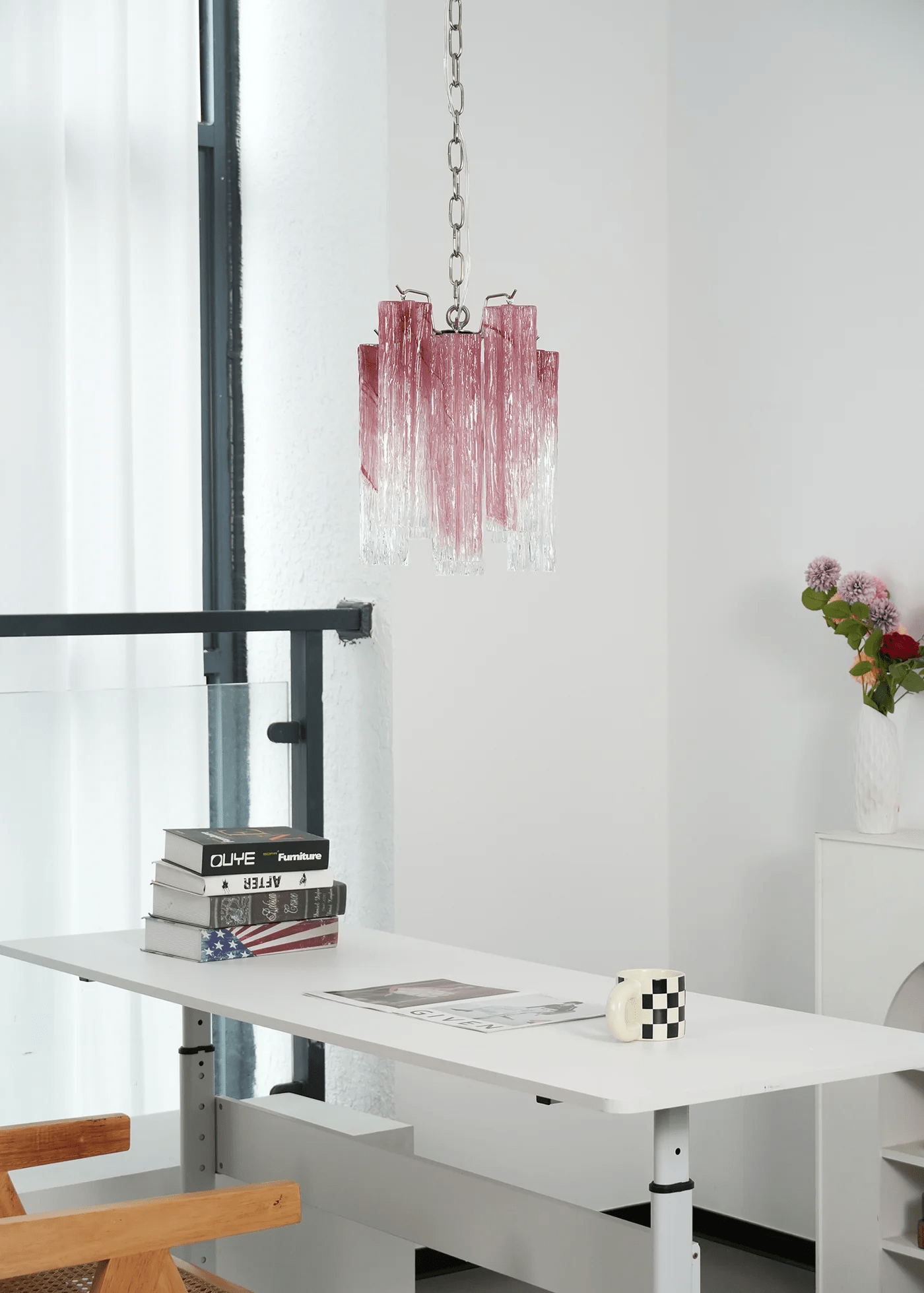 Aurora Chandelier Pink Gradient Murano Glass - Neutralighting