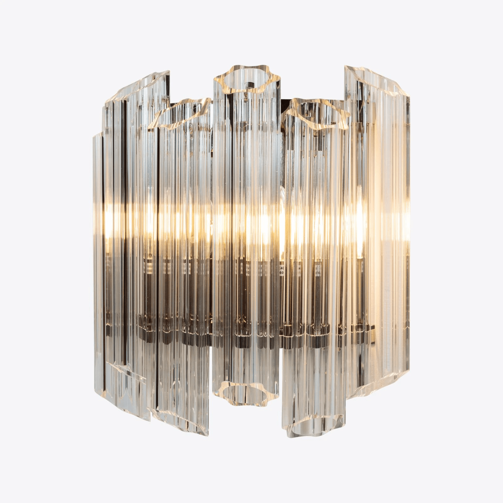 Aurora Wall Lamp Clear Murano Glass Tube Cascade - Neutralighting