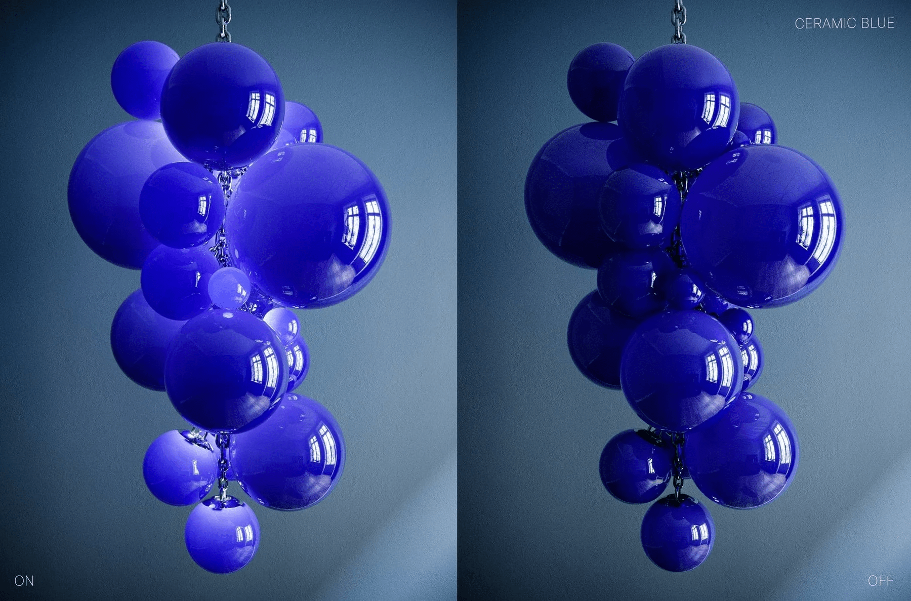 Aurora Chandelier Murano Glass Grape Cluster Art Deco - Blowlighting