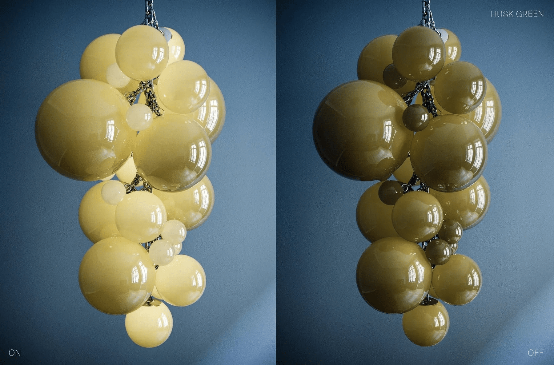 Aurora Chandelier Murano Glass Grape Cluster Art Deco - Blowlighting