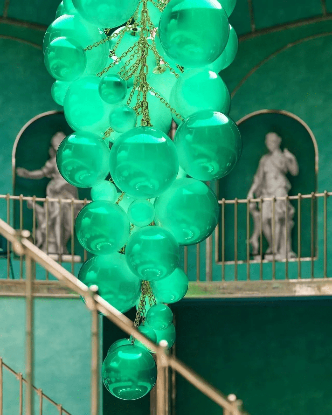 Aurora Chandelier Murano Glass Grape Cluster Art Deco - Blowlighting
