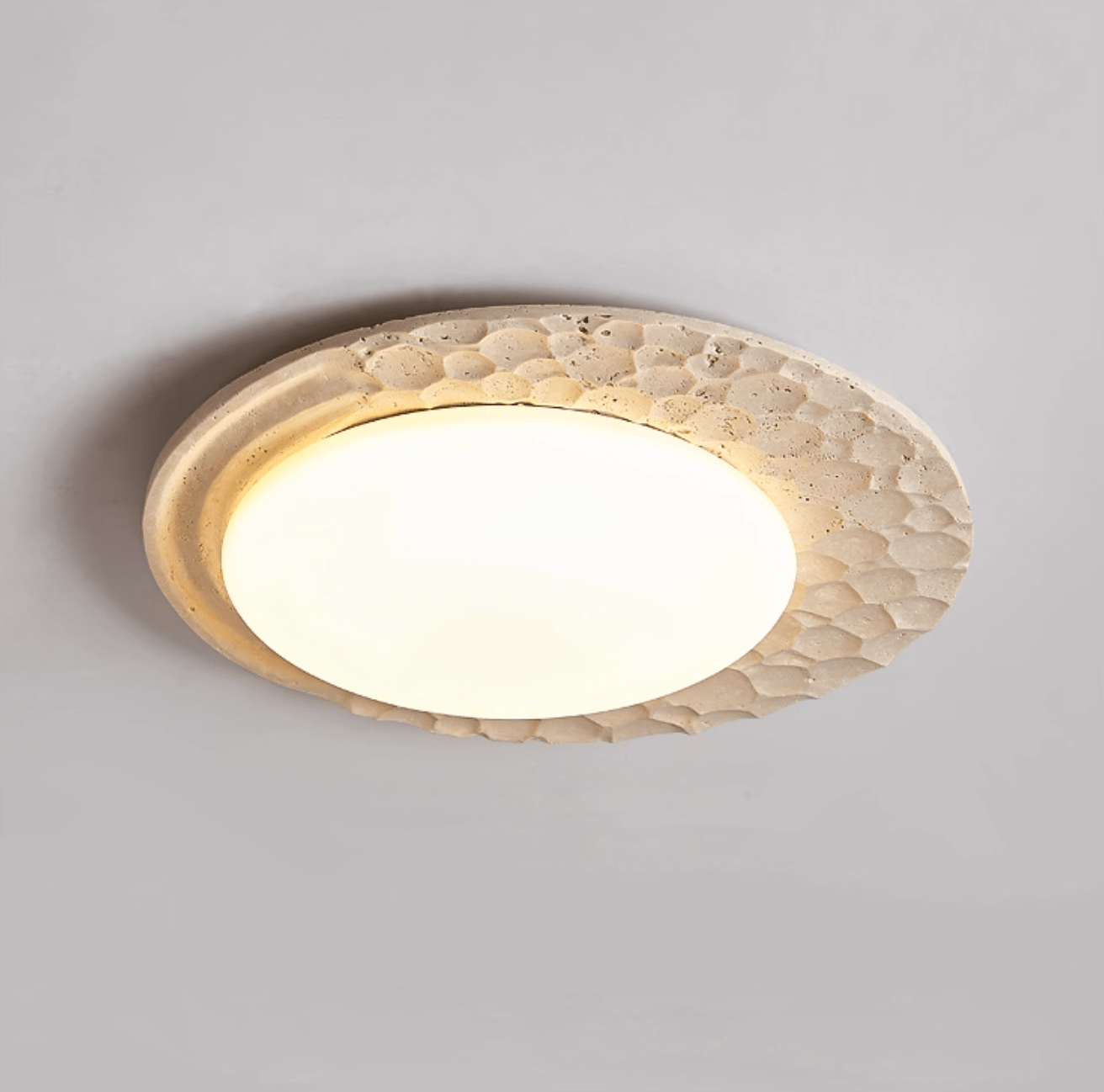 Ivsoris Textured Travertine Ceiling Light - Neutralighting