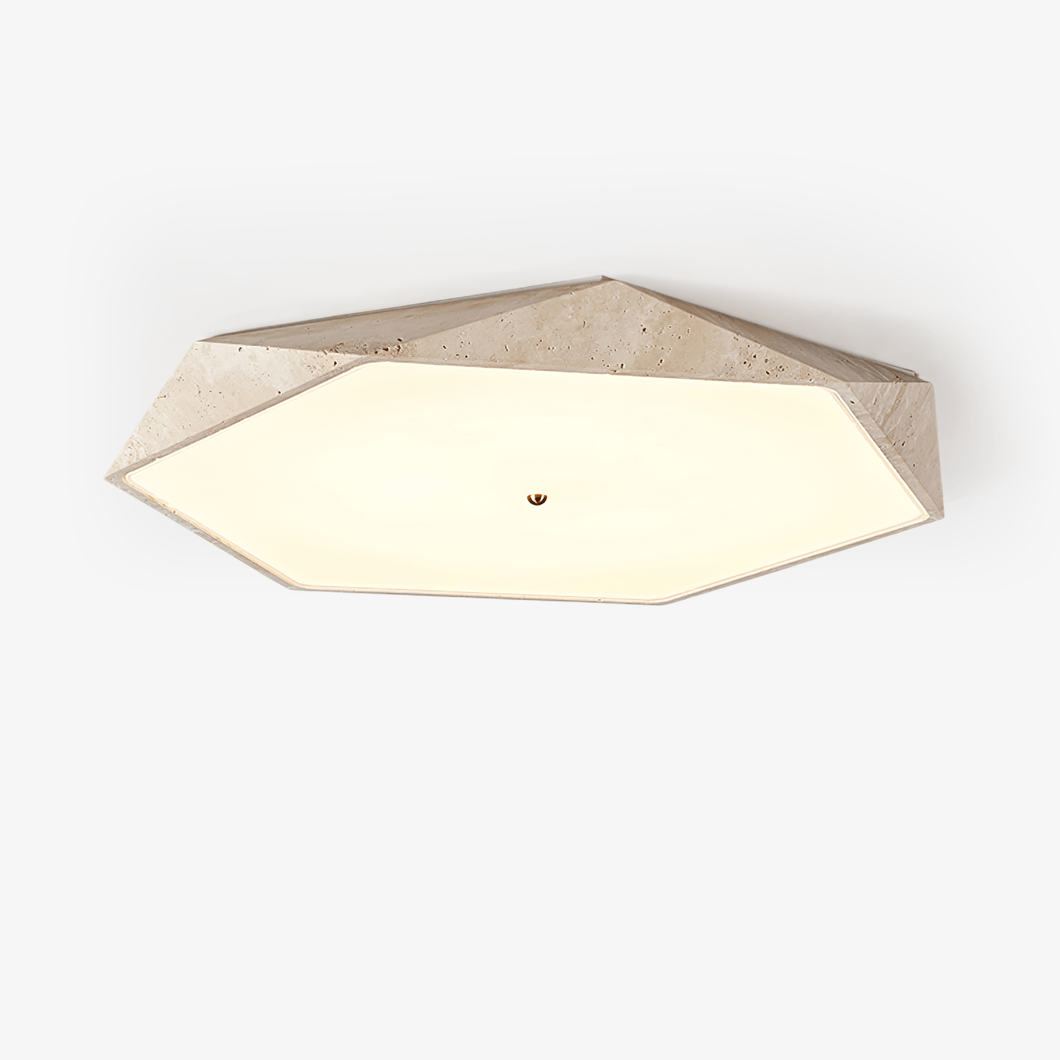 Hexagonal Travertine Ceiling Light - Neutralighting