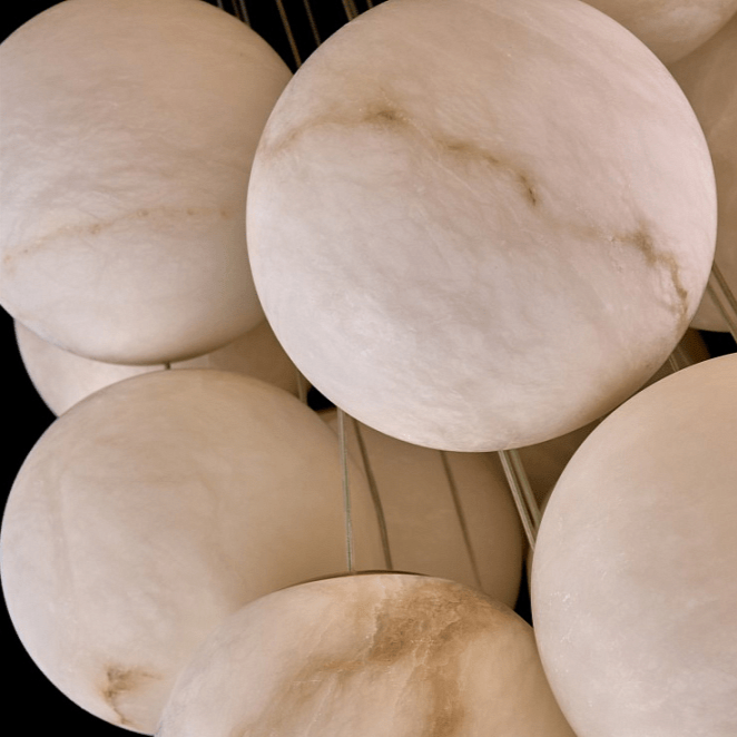 Grapha Cluster Alabaster Globe Chandelier - Letslighting