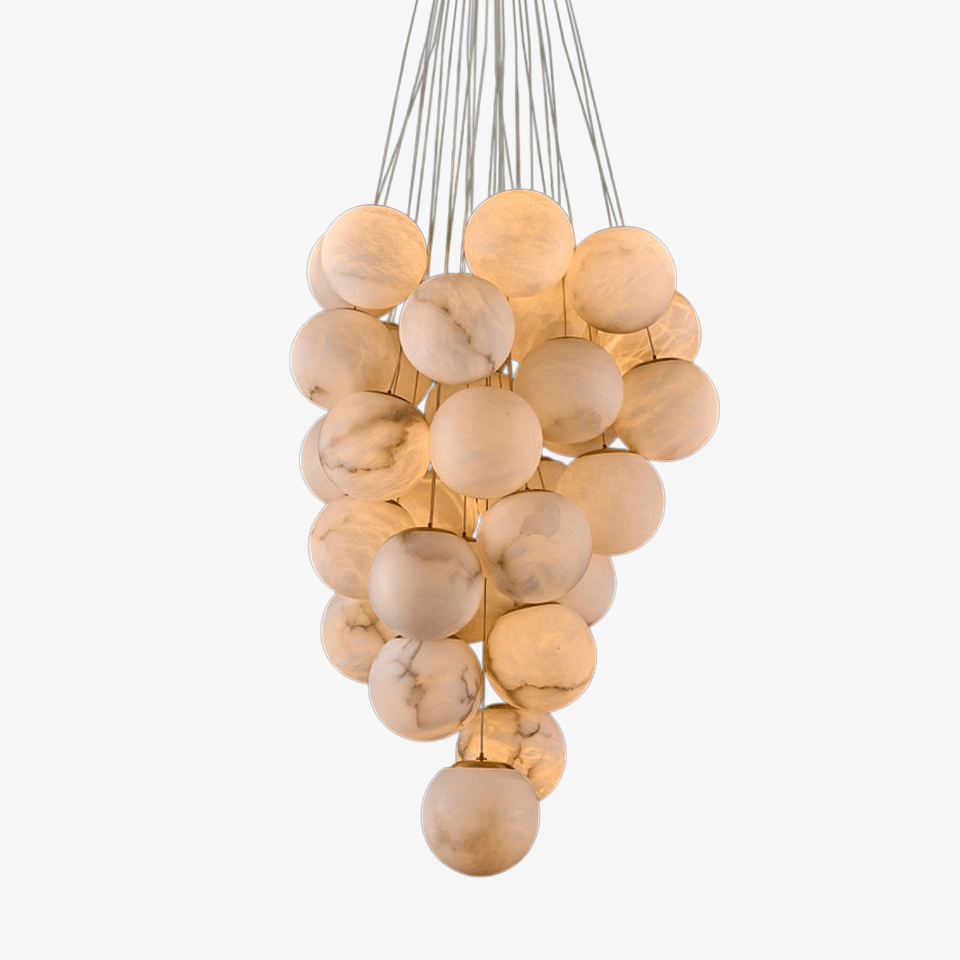 Grapha Cluster Alabaster Globe Chandelier - Letslighting