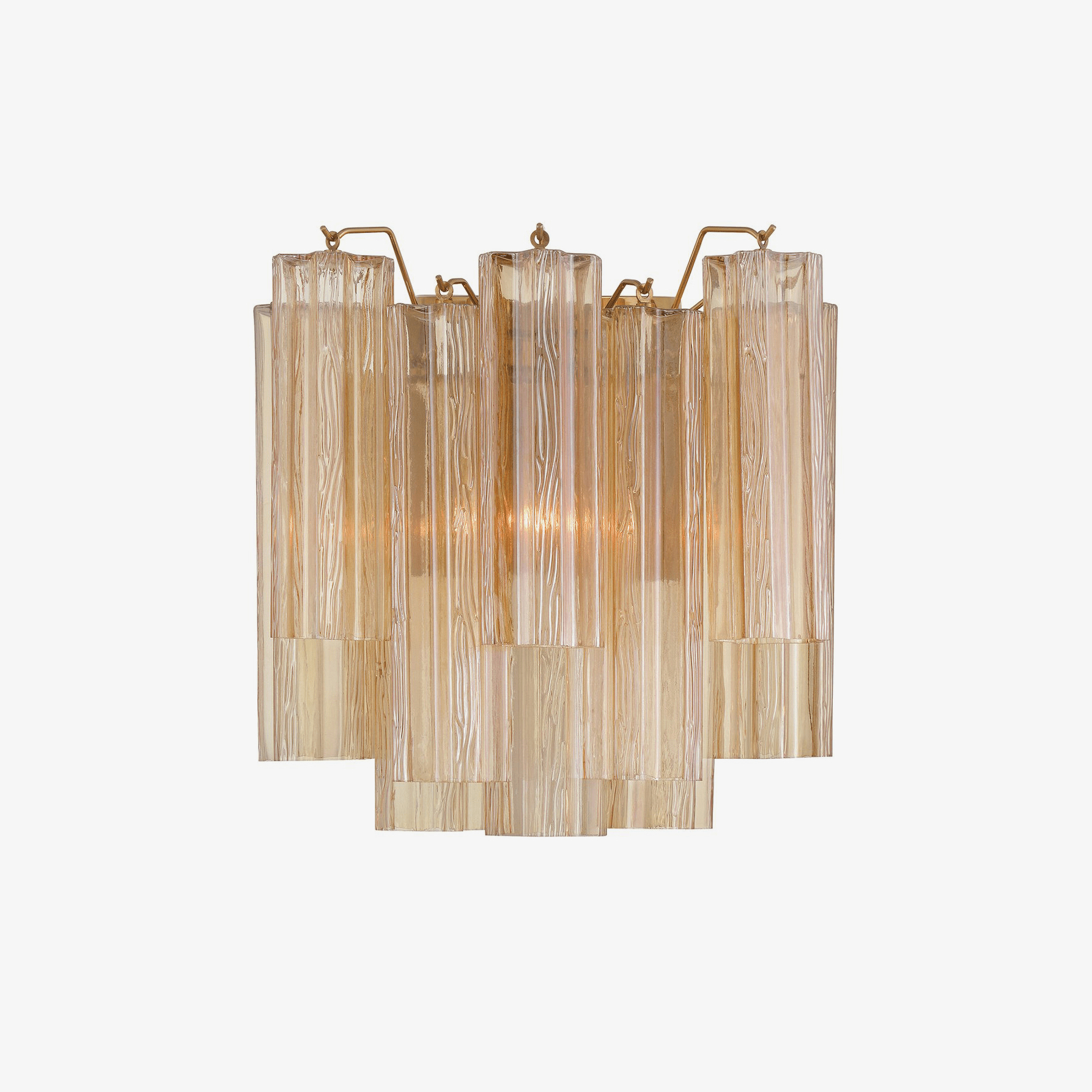Aurora Wall Light Tronchi Glass Tube Tiered Amber Modern - Neutralighting