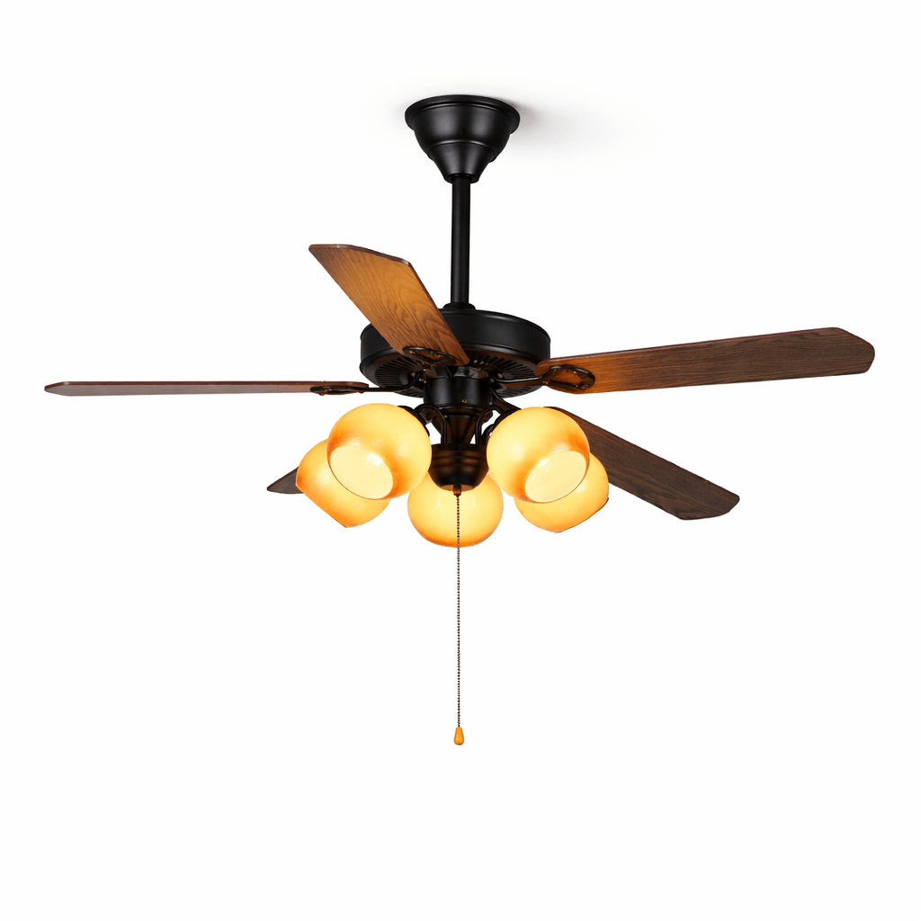 Dimensioni del ventilatore da soffitto Theodore Vintage con luce (Modello D)