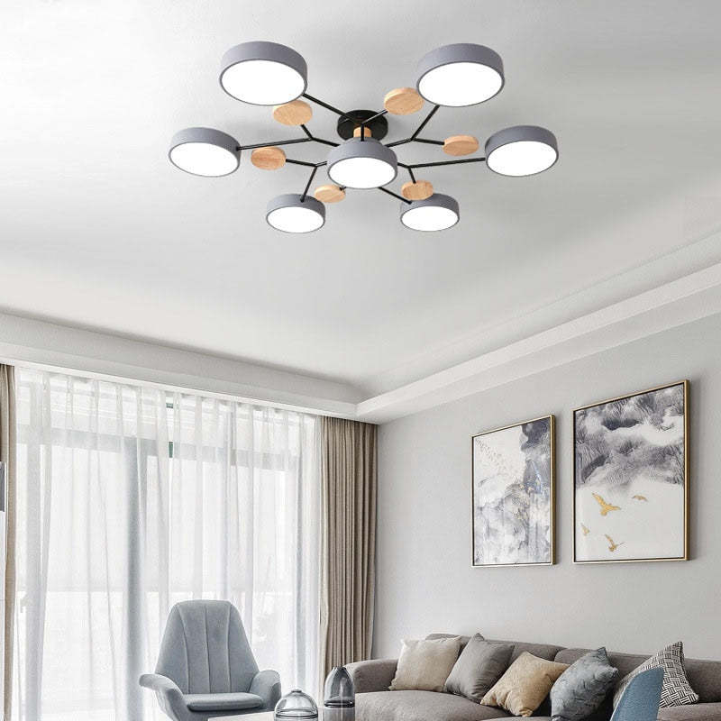 Arisha Moderne LED Plafoniere Metallo/Acrilico/Legno Bianco/Verde/Grigio Siggiorno