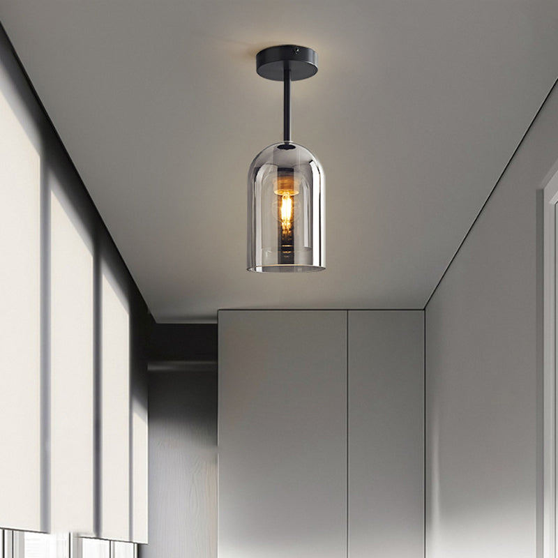 Arisha Moderna LED Plafoniere Cilindro Vetro Trasparente Cognac/Grigio Corridoio/Soggiorno/Camera da Letto