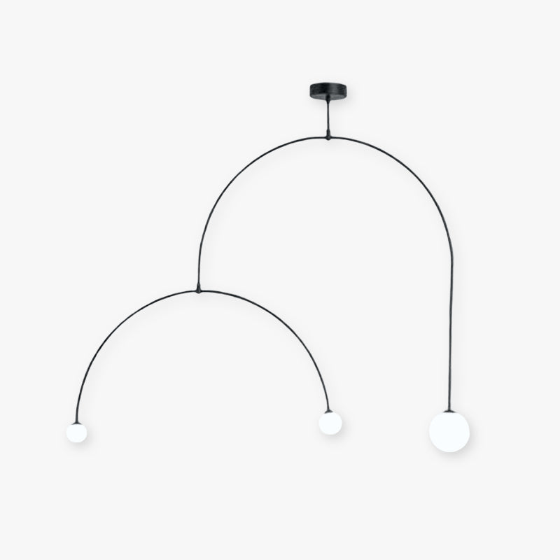 Avi Minimalista LED Lineare Lampada a Sospensione Metallo Vetro Nero Soggiorno/Camera da Letto