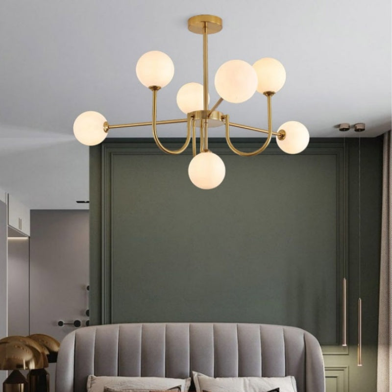 Valentina Moderno Metallo/Vetro Lux Lampadario Oro Soggiorno/Sala da Pranzo
