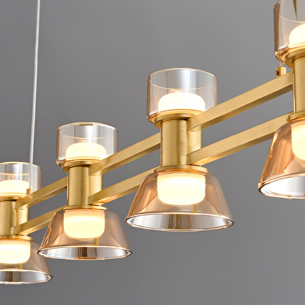 Evette Lampada a Sospensione Metallo Nero/oro Lineare Moderna