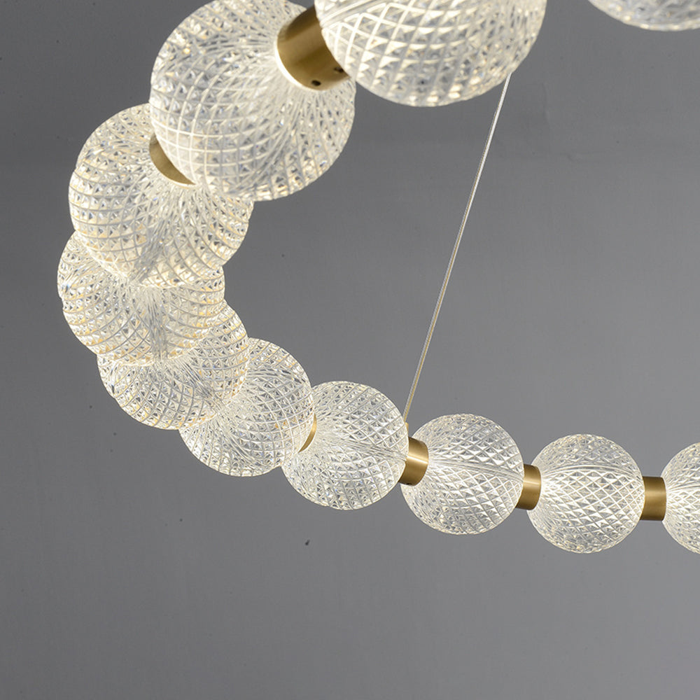 Valentina Design LED Lampada a Sospensione Metallo Acrilico Oro Anello Soggiorno/Camera da Letto/Sala da Pranzo