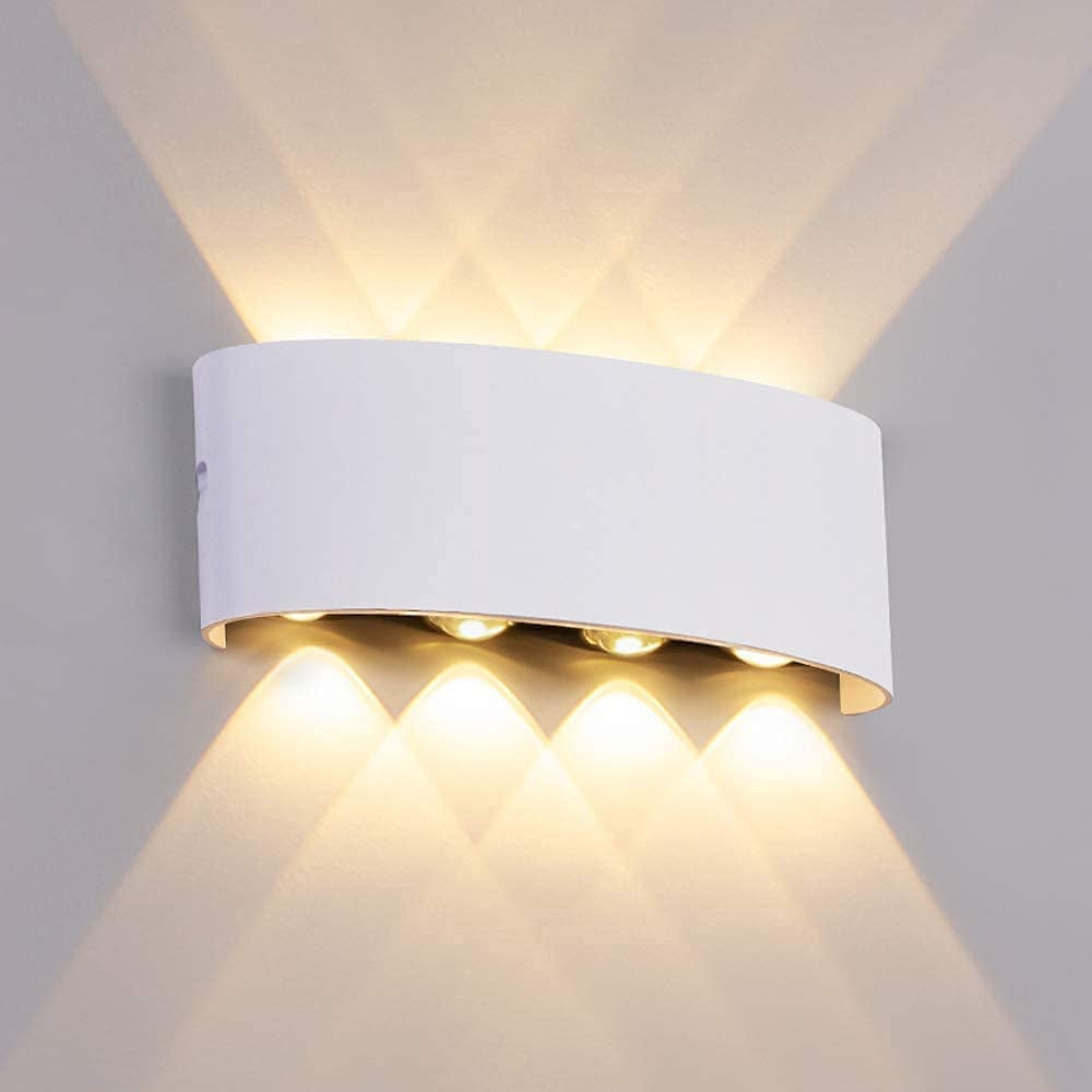 Ray LED Applique da Esterni Metallo/Acrilico Nero/Bianco Moderna Semplice