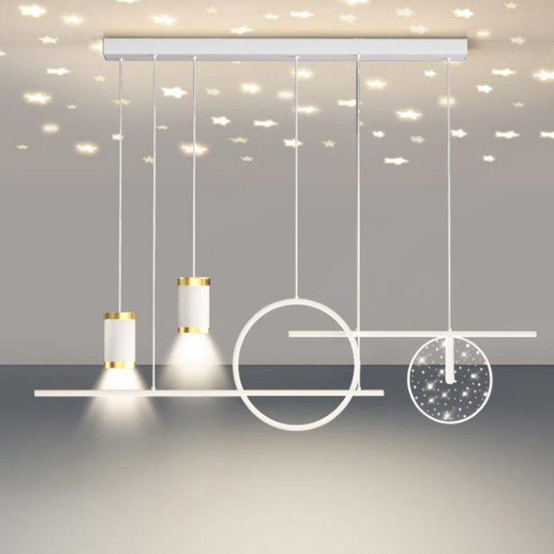 Madina Lampada a Sospensione Metallo Nero/Bianco/Oro Stellato Moderna