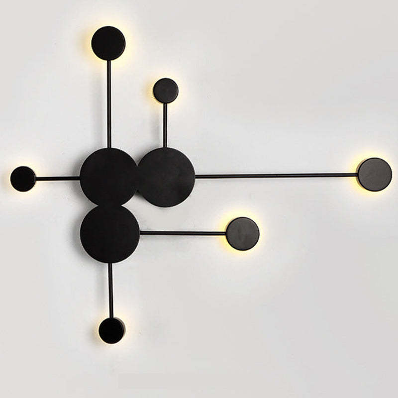 Arisha Moderna Nordica Applique Metallo Nero Design Rotondo Soggiorno/Camera da Letto