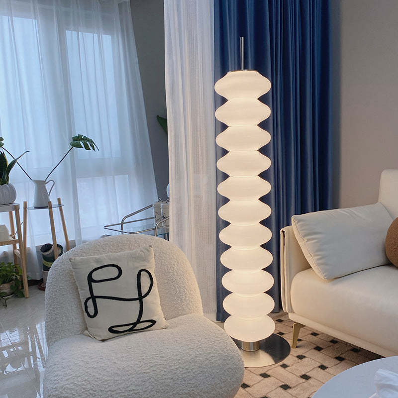 Mira Moderno Lungo Lampade da Terra Caramelle Metallo Vetro Bianco Soggiorno/Camera da Letto/Sala Studio