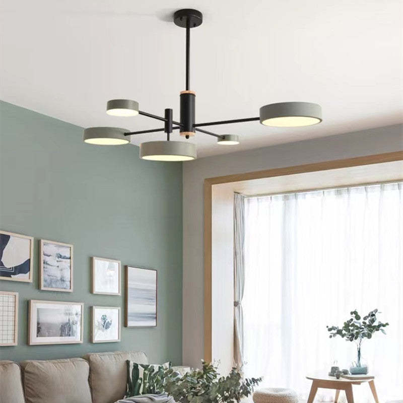 Arisha Design LED Lampade a Sospensione Metallo/Legno Grigio/Bianco/Oro Soggiorno/Camera da Letto