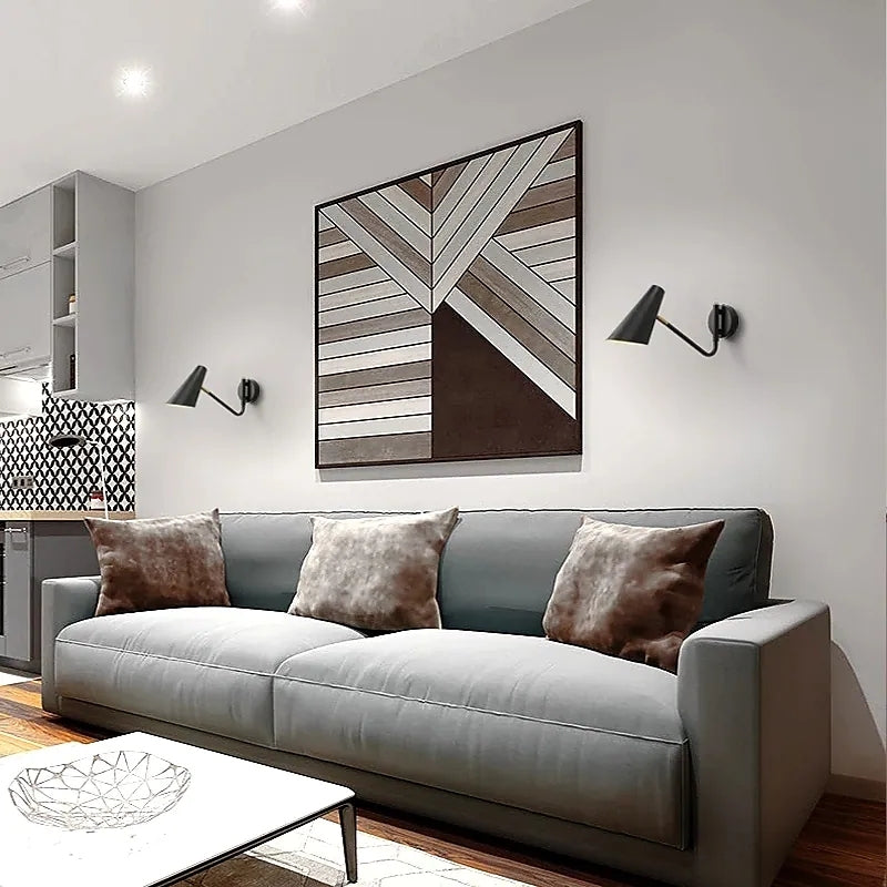 Epoch Moderna Minimalismo LED Piccolo Applique Metallo Nero/Oro Sala da Pranzo/Soggiorno/Camera da Letto