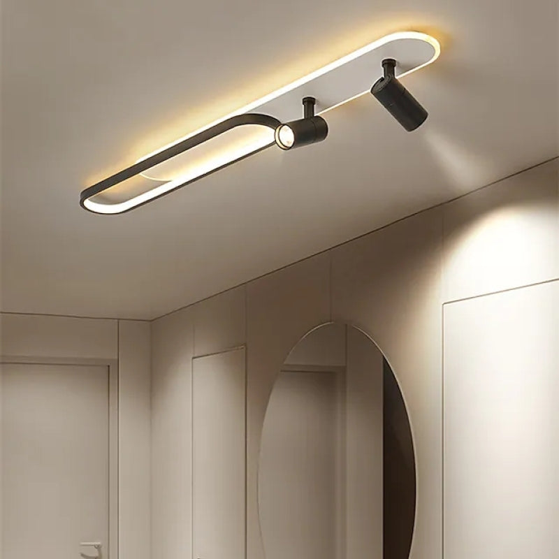 Aim Moderna LED Plafoniera Metallo Nero/Oro Corridoio/Soggiorno/Camera da Letto
