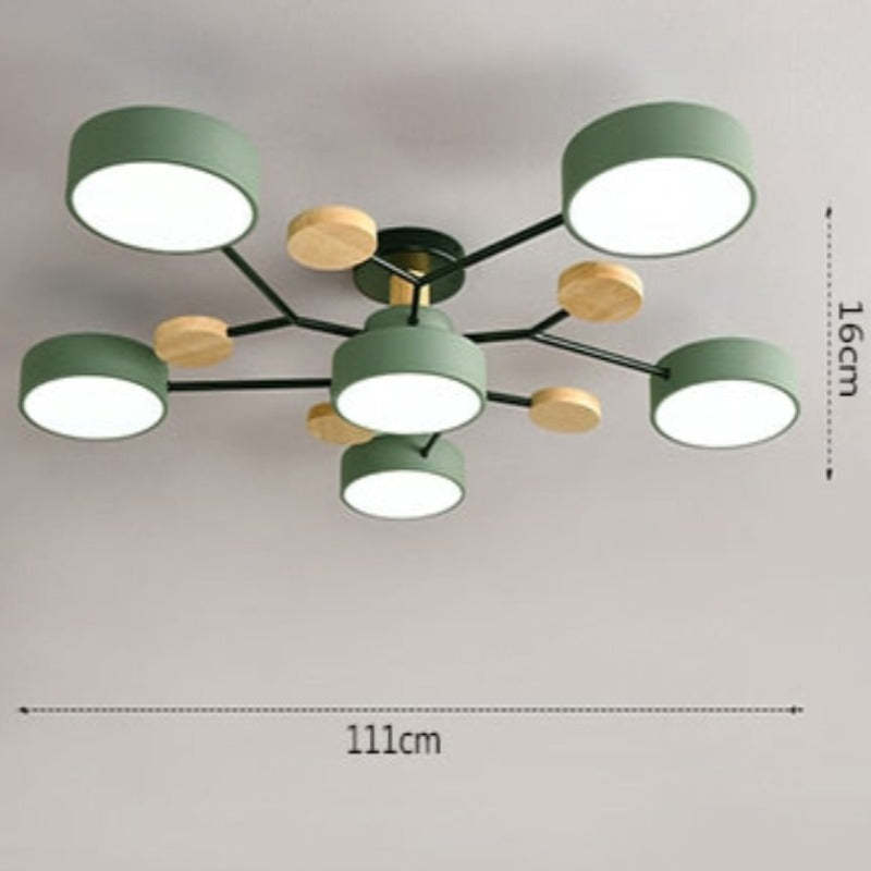Arisha Moderne LED Plafoniere Metallo/Acrilico/Legno Bianco/Verde/Grigio Siggiorno