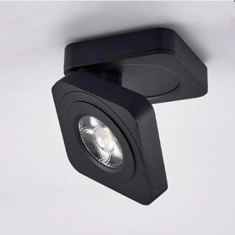 Arisha Moderna LED Piccolo Orientabile Quadrato Plafoniera Metallo Nero/Bianco Soggiorno/Camera da Letto