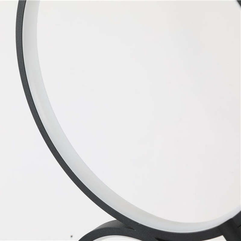 Arisha Moderna LED Lampada da Terra Metallo/Silicio Bianco/Nero Multi-Anelli Soggiorno/Camera da Letto