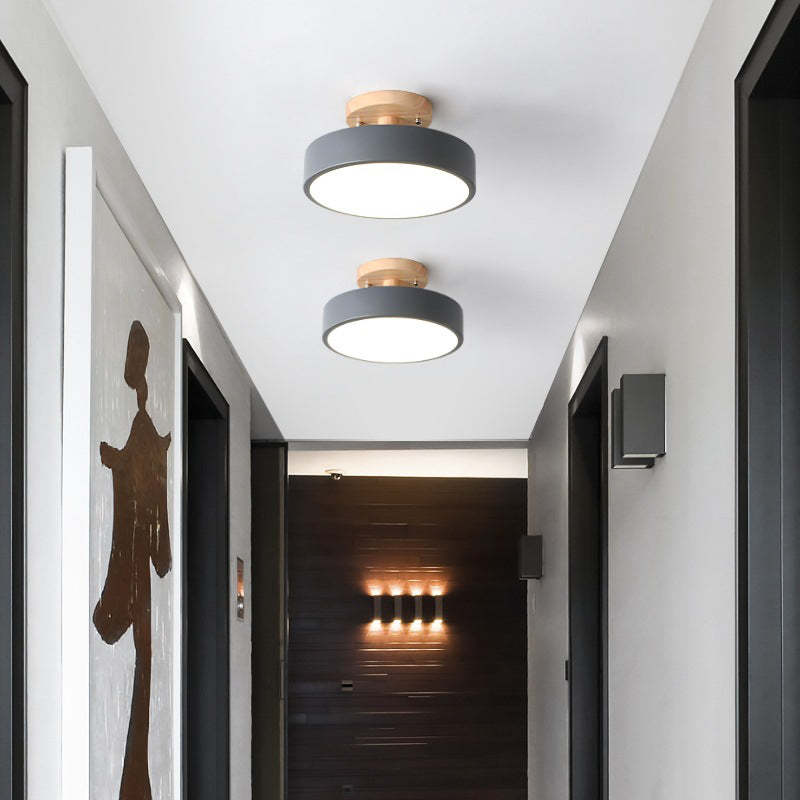 Arisha Moderne Design LED Plafoniere Ingresso Acrilico/Legno Rotonda Legno/Bianco/Rosa/Verde/Grigio