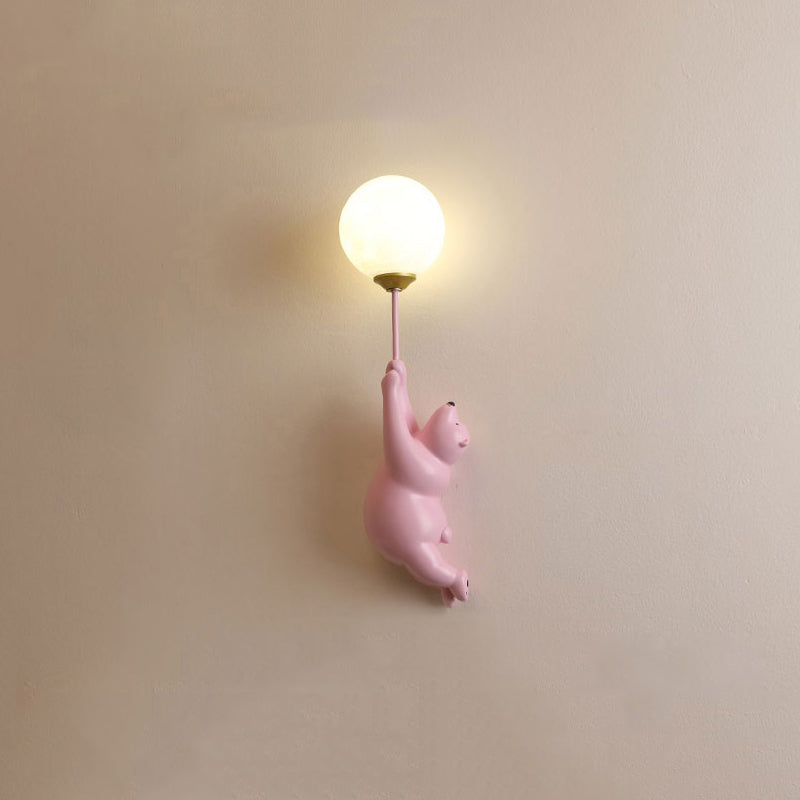 Aria Design LED Applique da Parete Lettura Pallone d'Orso Bianco/Blu Camera da letto/Studio/Soggiorno