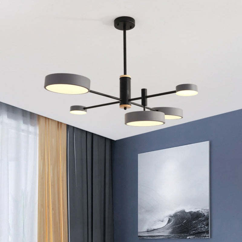 Arisha Design LED Lampade a Sospensione Metallo/Legno Grigio/Bianco/Oro Soggiorno/Camera da Letto