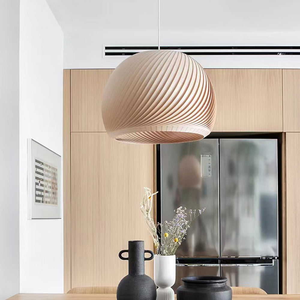 Muto Moderno LED Lampade a Sospensione Semicerchio Metallo Legno Nativo Soggiorno/Camera da Letto