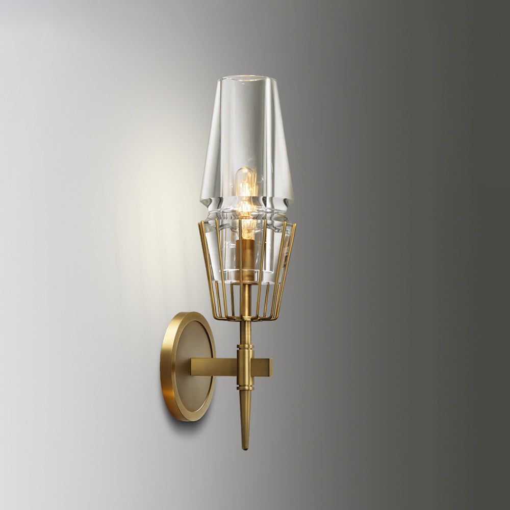Arisha Classico Moderni LED Applique Metallo Vetro Oro Camera da Letto/Soggiorno