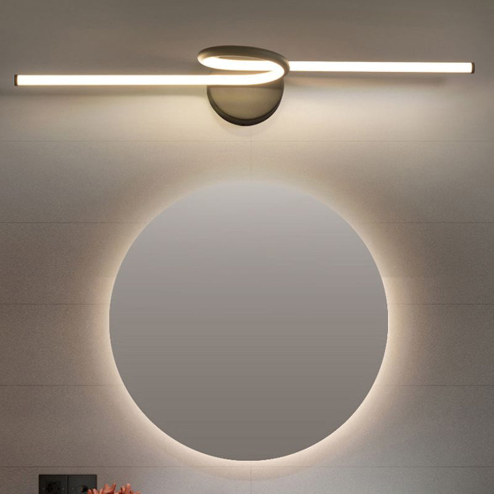 Arisha Applique Specchio Anteriore Curvo Vanità Metallo,Nero/Bianco