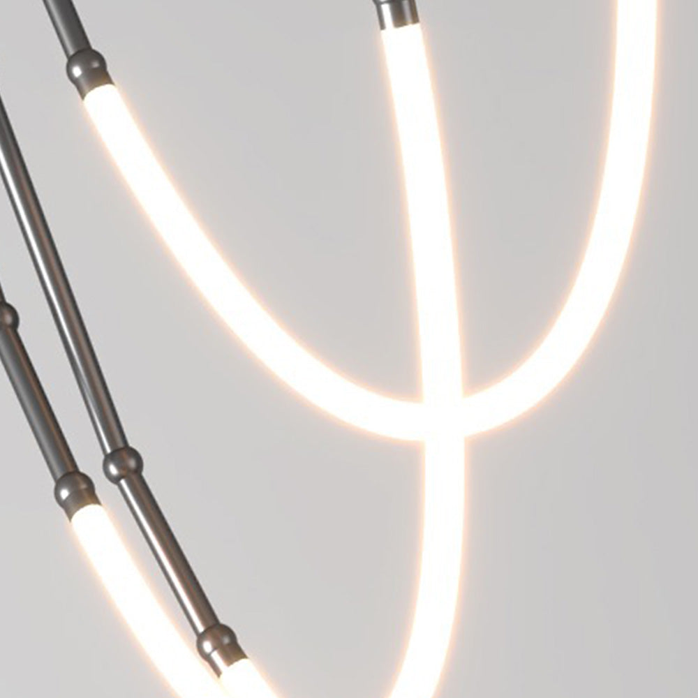 Arisha Lampade a Sospensione Metallo/Silicone Nero Lineare Soggiorno Moderne