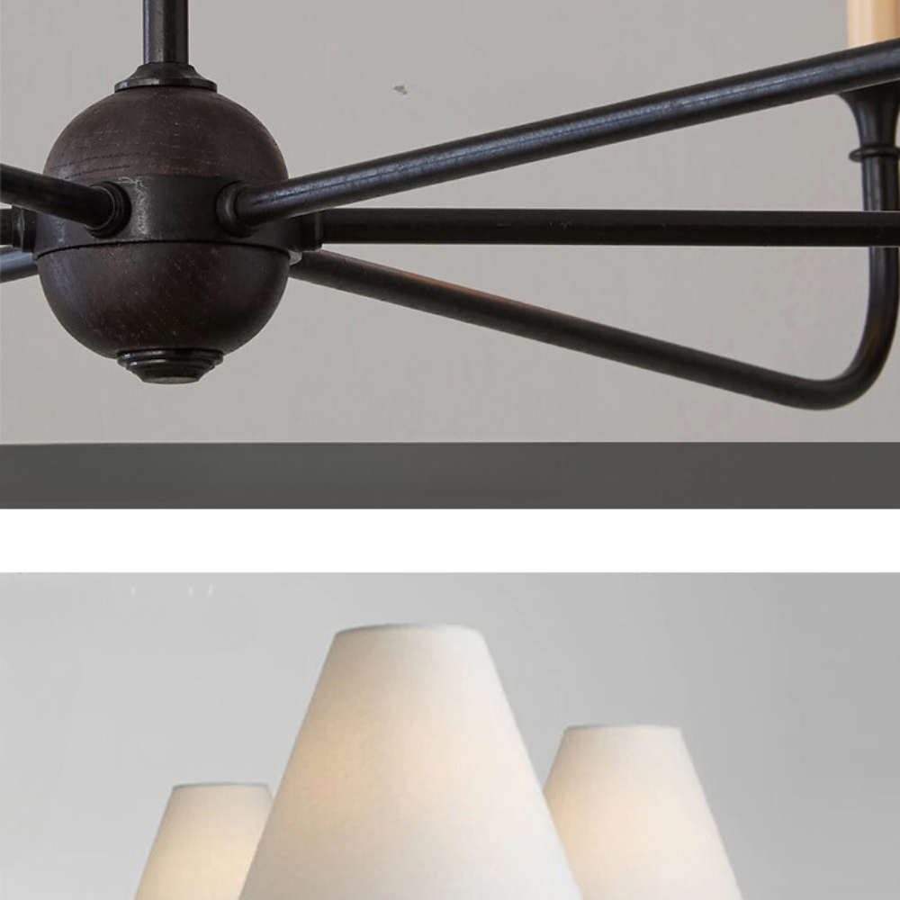 Silva Lampadari Vintage Retrò in Metallo Soggiorno, Nero/Bianco/Ottone