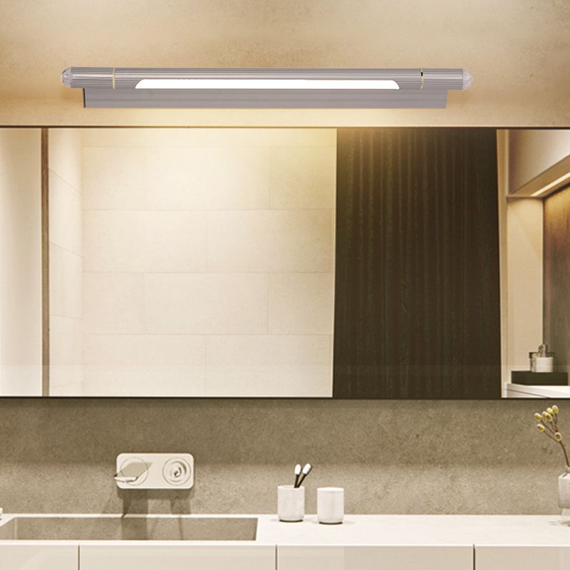 Arisha Minimalista Lineare LED Applique Argento Lungo Metallo/Acrilico Bagno