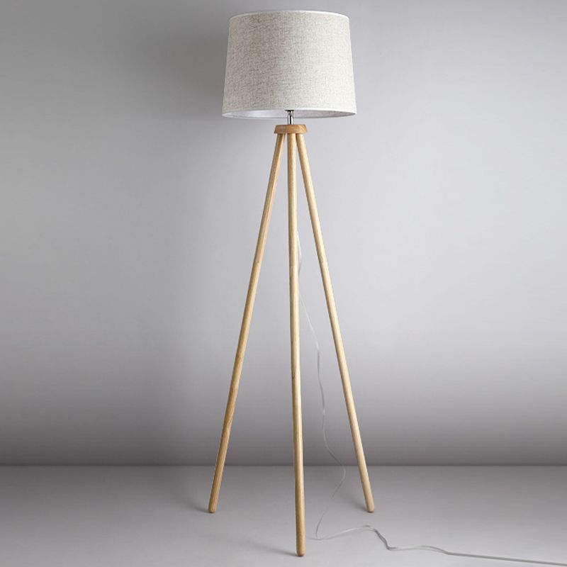 Ritta Moderne LED Base Lampade da Terra Legno/Tessuto Salotto