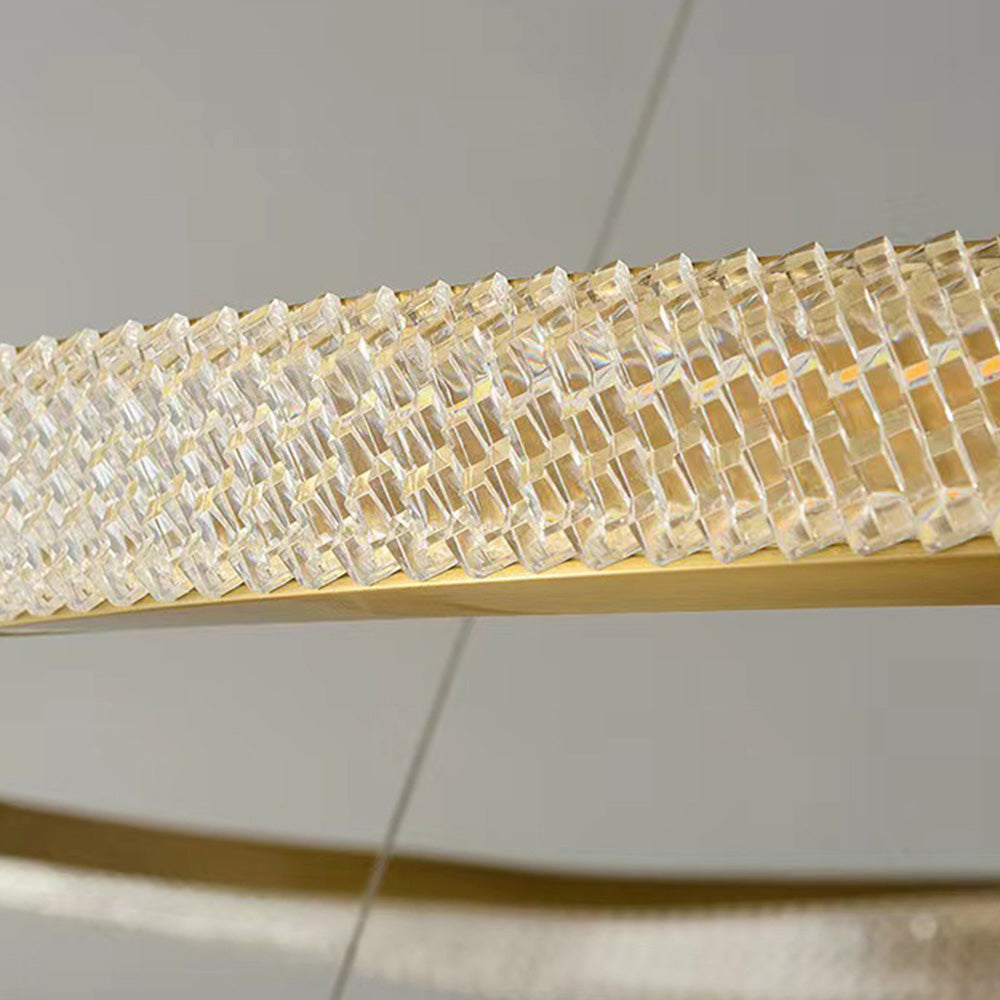 Kristy Minimalismo LED Squillo Lampade a Sospensione Metallo Acrilico Oro/Nero Soggiorno/Camera da Letto