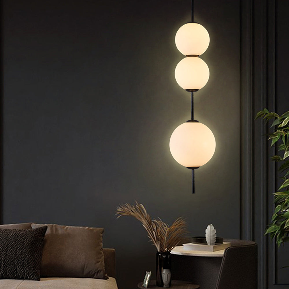 Valentina Design LED Creativo Palla Lampade a Sospensione Metallo Vetro Nero Soggiorno/Camera da Letto/Sala Studio