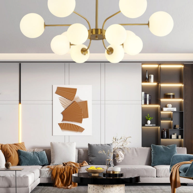 Valentina Moderno Metallo/Vetro LED Lux Lampadario Cromo/Oro Camera da letto/Soggiorno/Sala da Pranzo