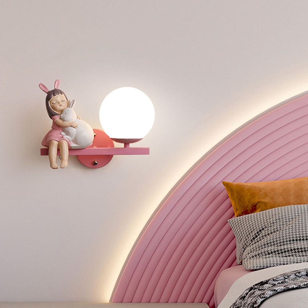Arisha Moderna Metallo Applique Vetro Bianco/Rosa
