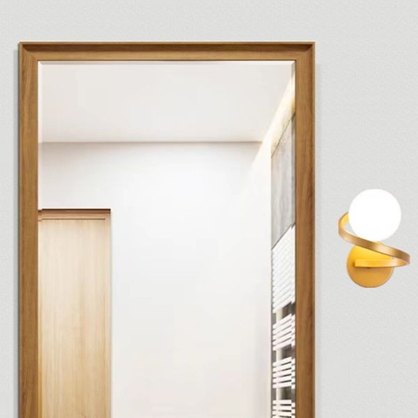 Arisha Design LED Girare Applique Metallo Vetro Impermeabile Nero/Oro Specchio Bagno/Soggiorno/Camera da Letto