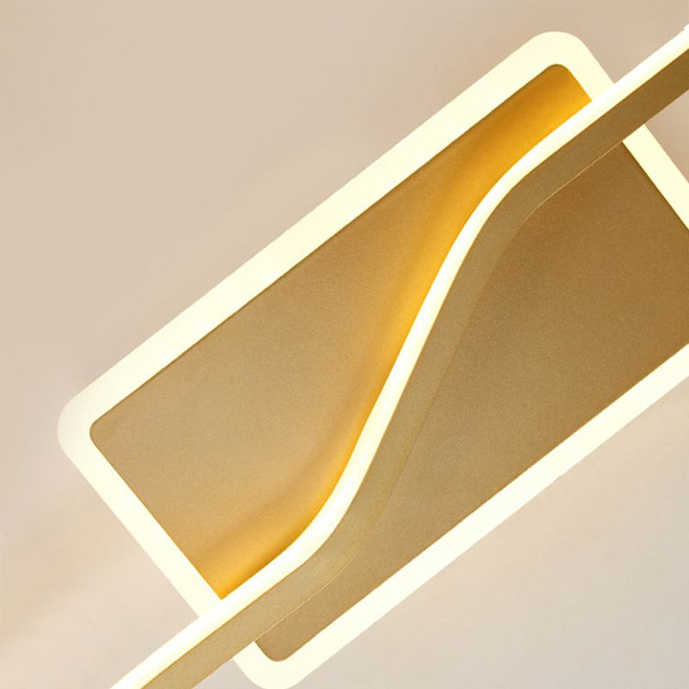 Arisha Applique LED Lusso Moderno Curvo Lineare Metallo, Oro,Bagno