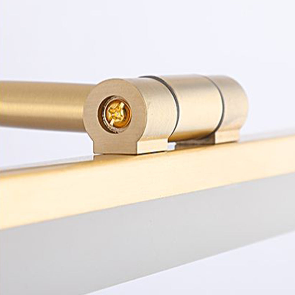 Arisha Design Vintage LED Applique Rettangolo Lineare Specchio Metallo Anteriore Nero/Oro Bagno