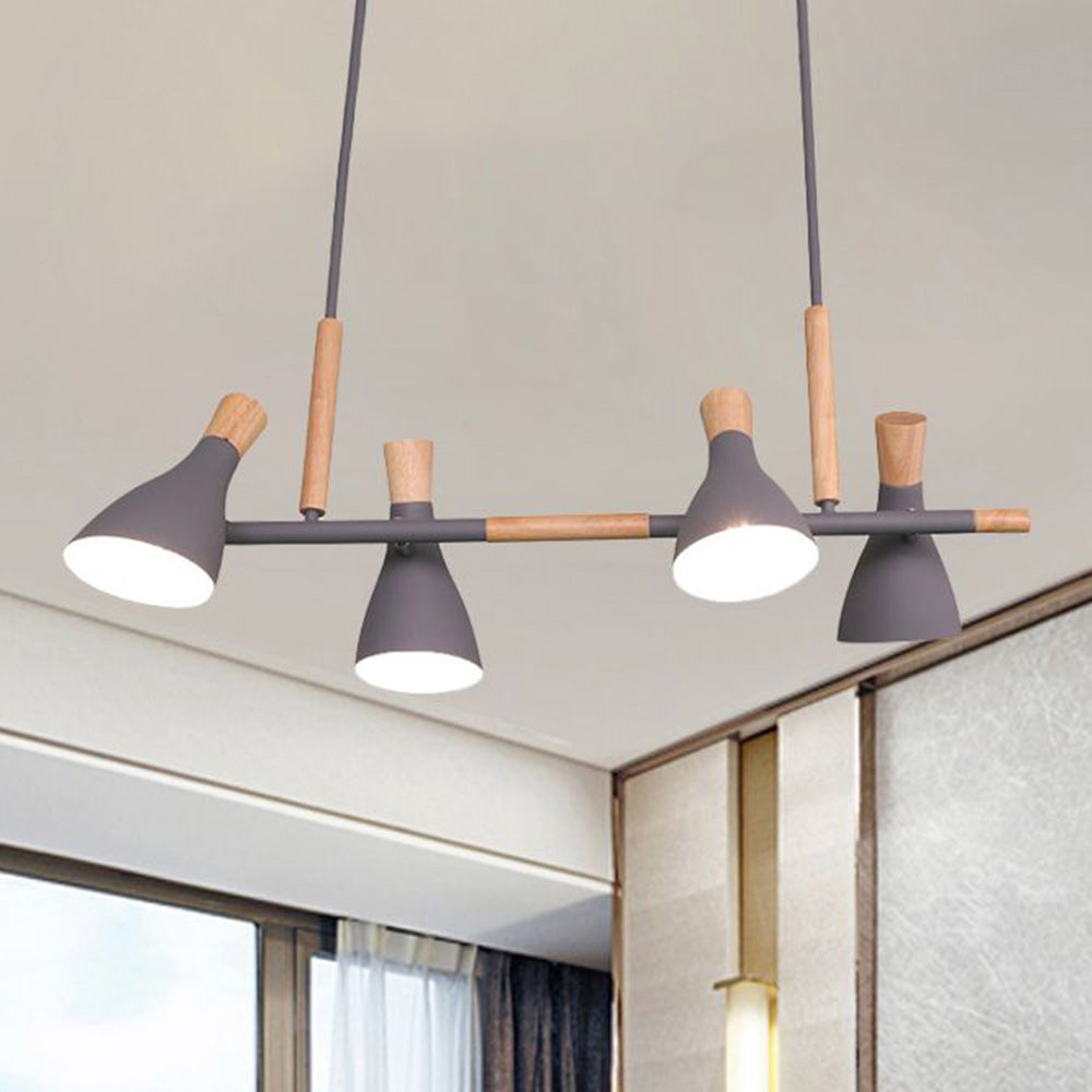 Valentina Lampade a Sospensione Nordico Corda Legno Bianco/Verde/Grigio