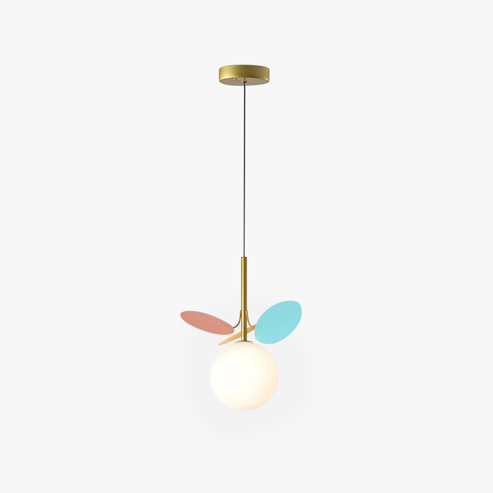 Arisha Moderne Arte Deco Globo Lampada a Sospensione Bianco Metallo/Vetro