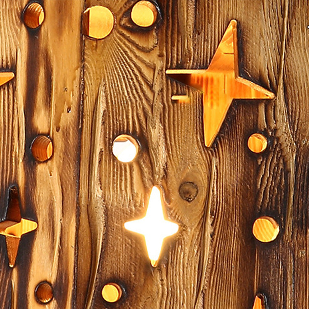 Epoch Lampada a Sospensione Metallo/Legno Stellato Retro Soggiorno