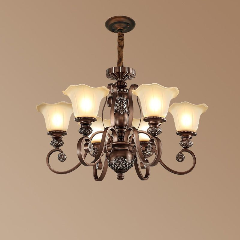 Arisha Retro Fiore Lampade a Sospensione Metallo Vetro Soggiorno Camera da Letto